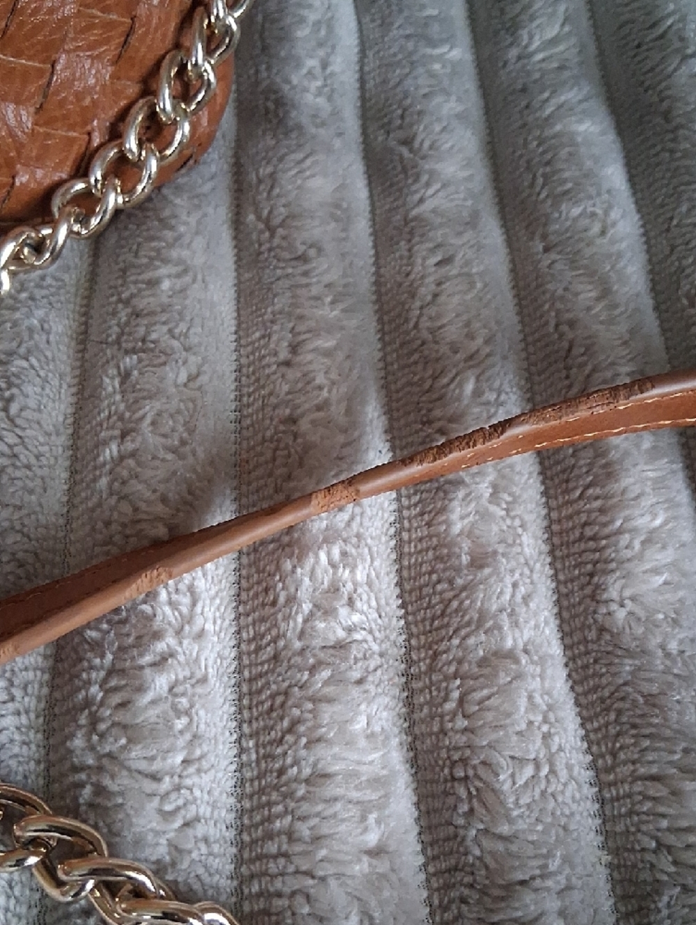 Woven Leather Crossbody Bag in Tan - Picture 7 of 8